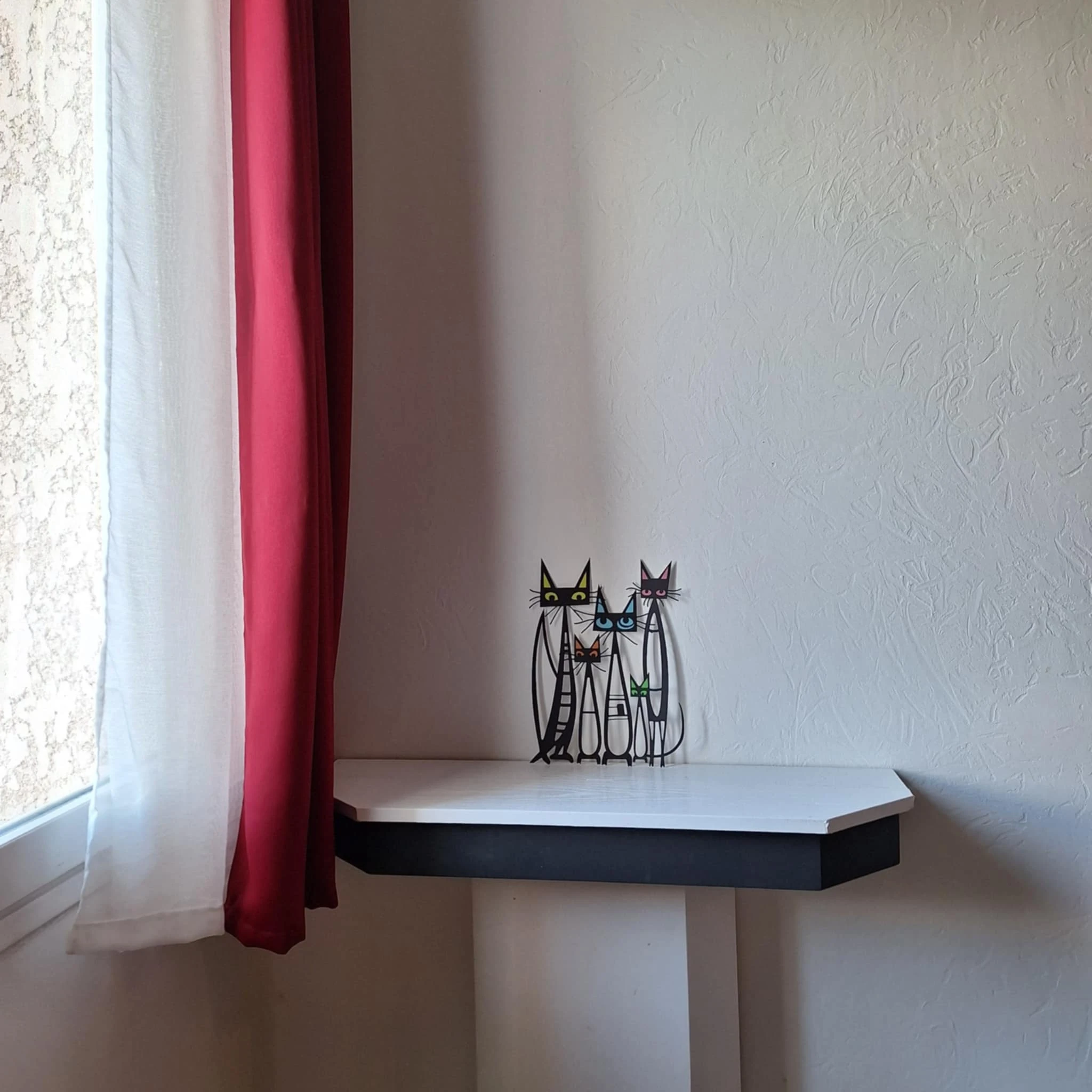 Muurplaat “Familie katten” – Metaalkunst en katachtige tederheid – photo 10